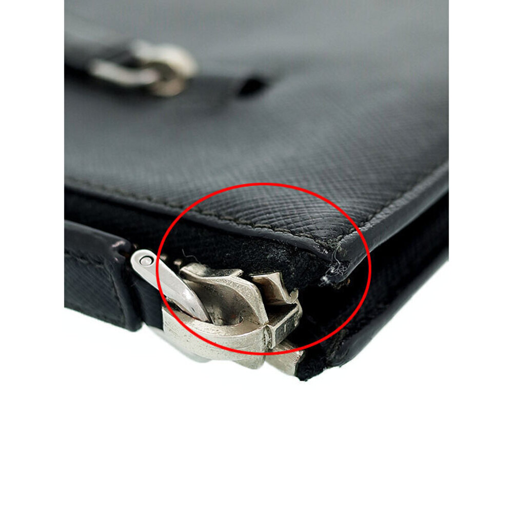 PRADA Saffiano Leather Clutch Bag Black - Picture 9 of 9